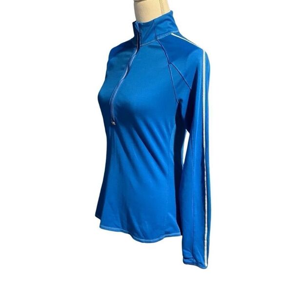 Athleta Half Zip Reflective Running Wild Pullover Top Cobalt Blue Size Medium - Picture 4 of 8